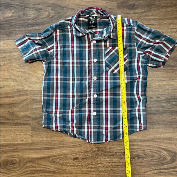 Shaun White Boys Button Down Shirt XS Plaid Short Sleeve Red Blue Check - Picture 3 of 5